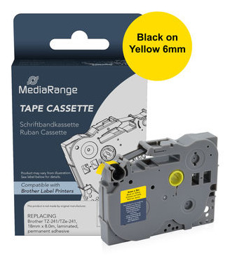 MEDIARANGE Schriftbandka. Brother TZ-611/TZe-611 6mm 8m YE
