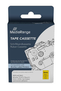 MEDIARANGE Schriftbandka. Brother TZ-611/TZe-611 6mm 8m YE