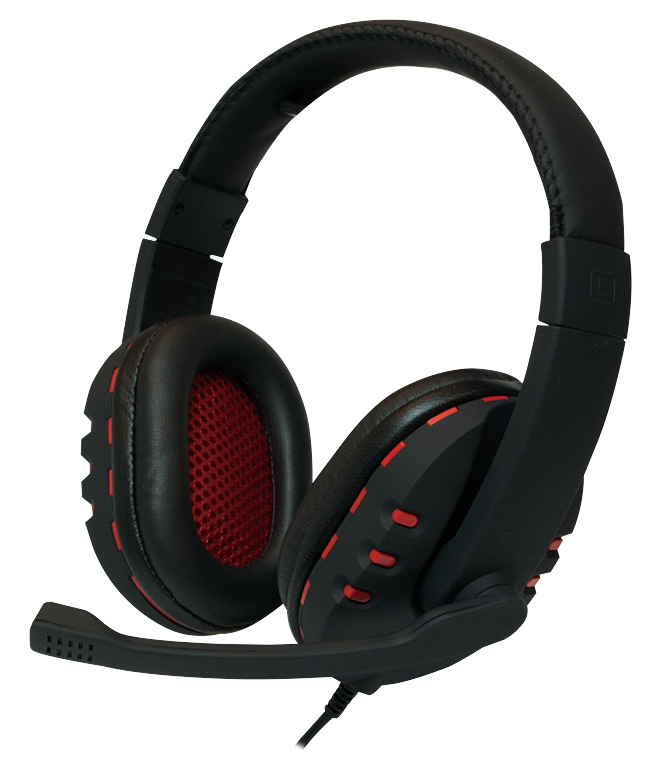 LogiLink HS0033 couteur/casque Avec fil Arceau Appels/Musique Noir, Rouge