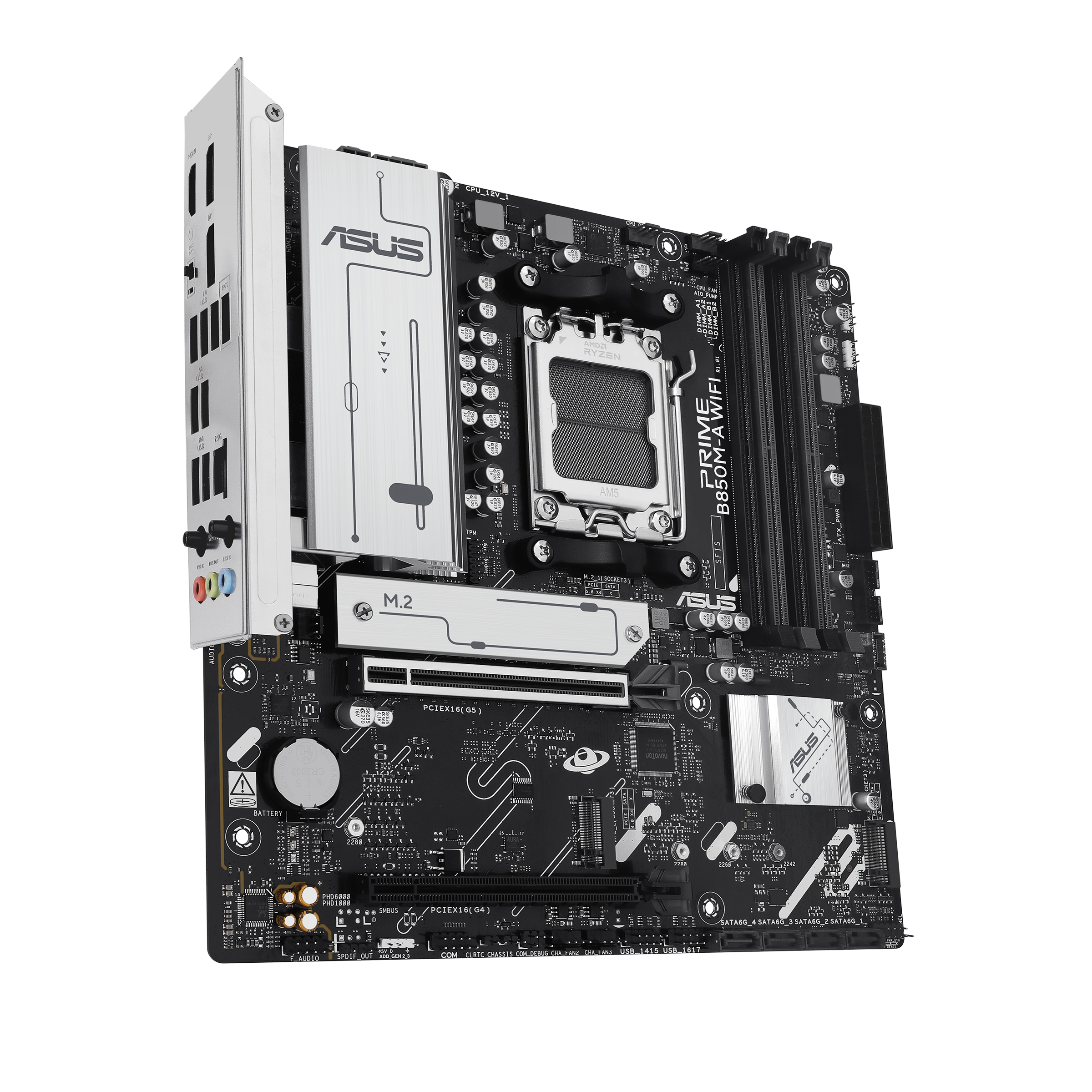 ASUS PRIME B850M-A WIFI - Motherboard - micro ATX - Socket AM5 - AMD B850 Chipsatz - USB 3.2 Gen 2, USB 3.2 Gen 1, USB-C 3.2 Gen 1 - Wi-Fi 6E, Bluetooth, 2.5 Gigabit LAN - Onboard-Grafik (CPU erforderlich)