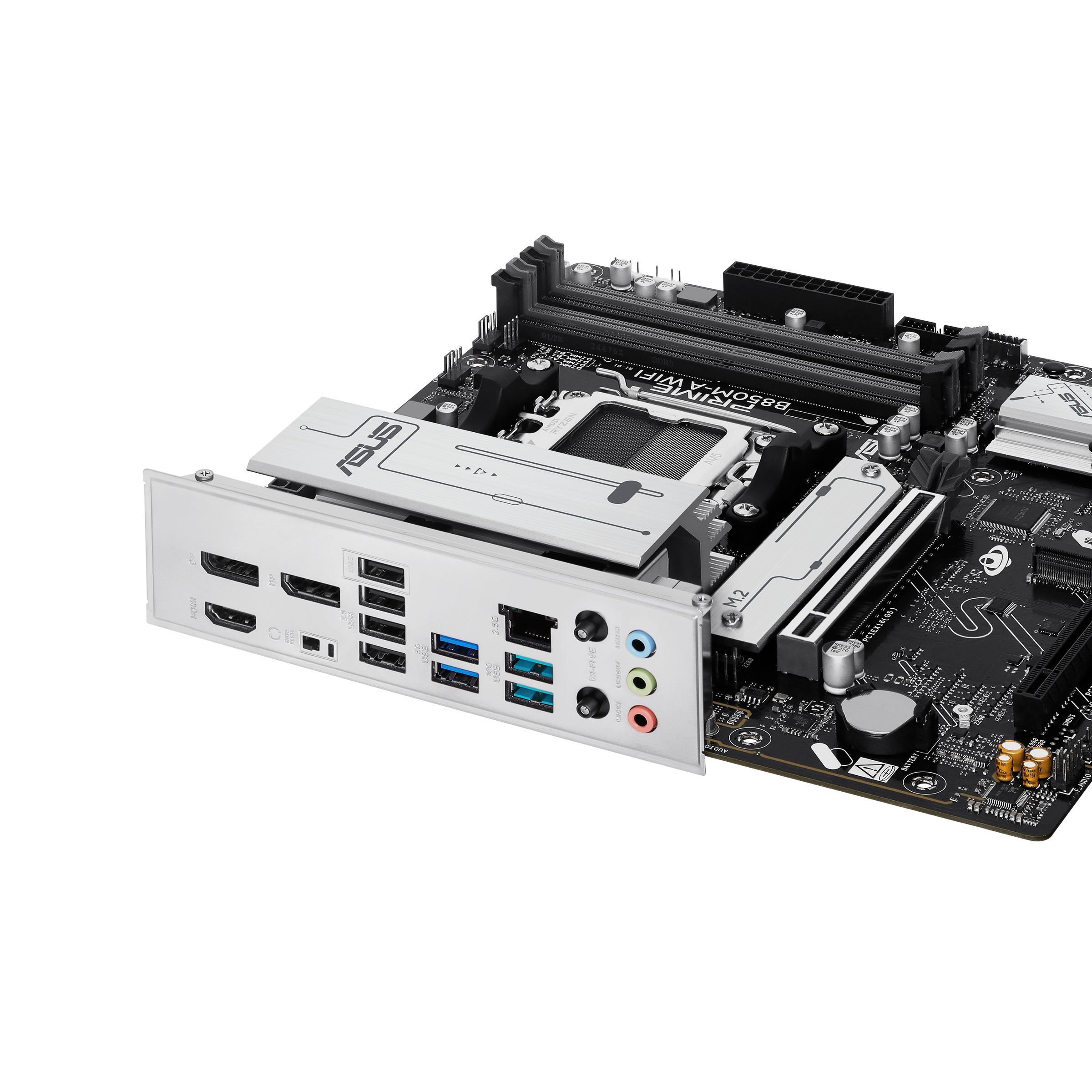 ASUS PRIME B850M-A WIFI - Motherboard - micro ATX - Socket AM5 - AMD B850 Chipsatz - USB 3.2 Gen 2, USB 3.2 Gen 1, USB-C 3.2 Gen 1 - Wi-Fi 6E, Bluetooth, 2.5 Gigabit LAN - Onboard-Grafik (CPU erforderlich)