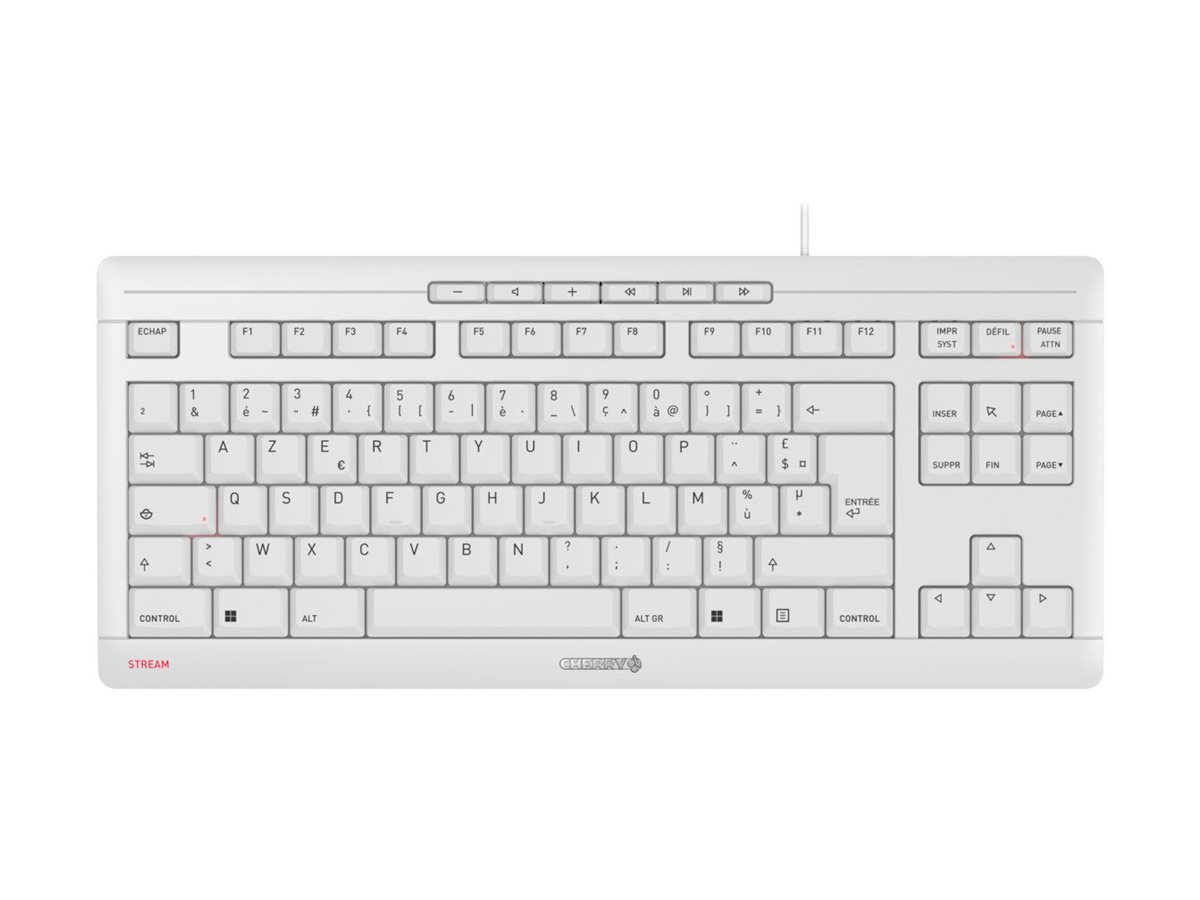 CHERRY STREAM TKL keyboard Universal USB AZERTY French White
