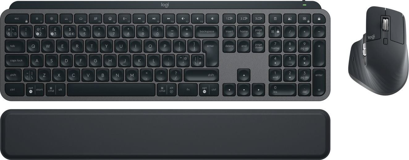 Logitech MX Keys S Combo clavier Souris incluse Bureau RF sans fil + Bluetooth QWERTY Anglais britannique Graphite