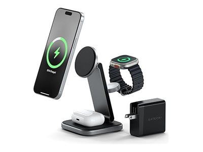 Satechi Kabelloses Ladeger�t - 3-in-1, faltbar, Qi2 + AC-Netzteil