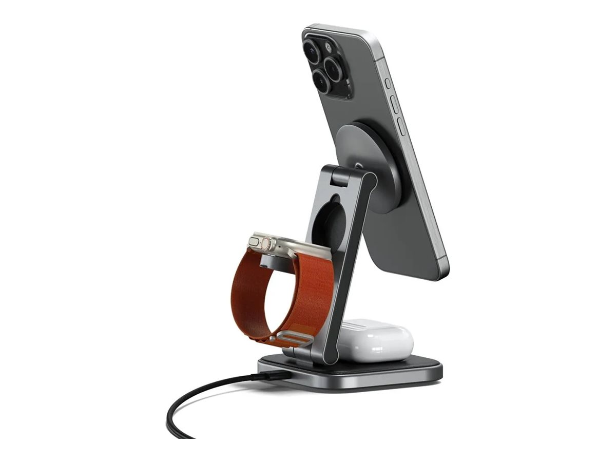 Satechi Kabelloses Ladeger�t - 3-in-1, faltbar, Qi2 + AC-Netzteil