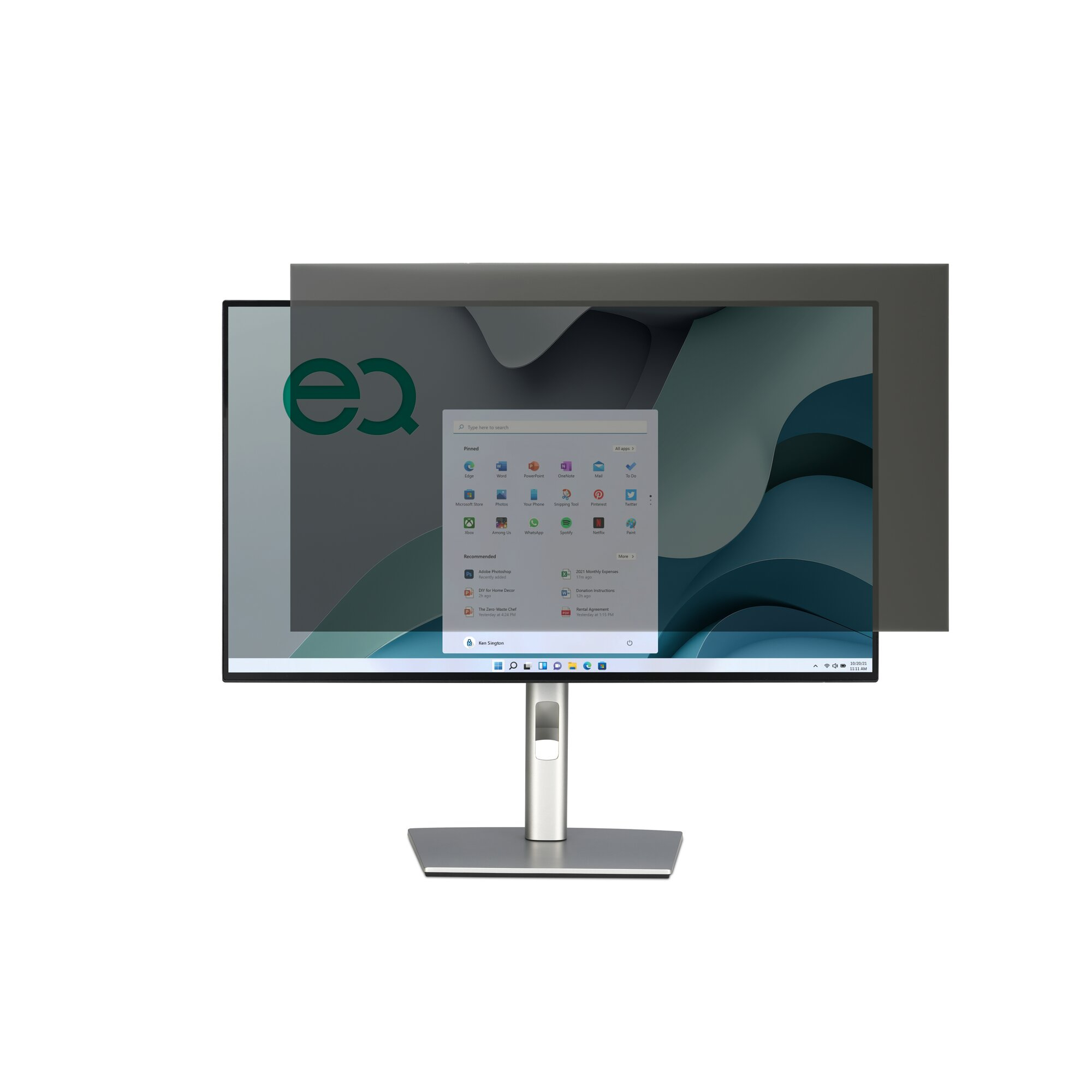 Kensington EQ - Blickschutzfilter f�r Bildschirme - 2-Wege - abnehmbar - Kleber, Scharnierlaschen - 58.4 cm (23)