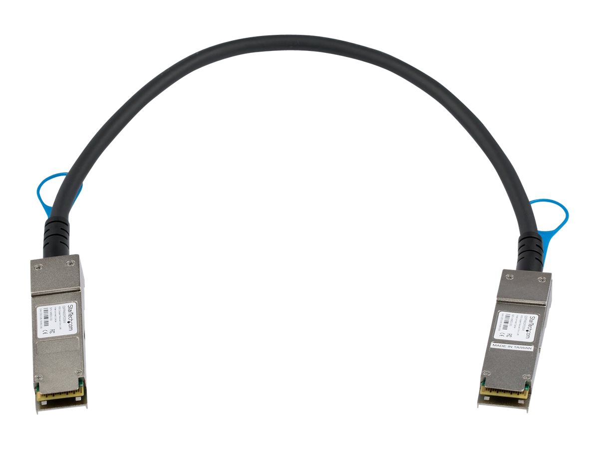 StarTech.com MSA Uncoded Compatible 0.5m 40G QSFP+ to QSFP+ Direct Attach Breakout Cable Twinax - 40 GbE QSFP+ Copper DAC 40 Gbps Low Power Passive Transceiver Module DAC