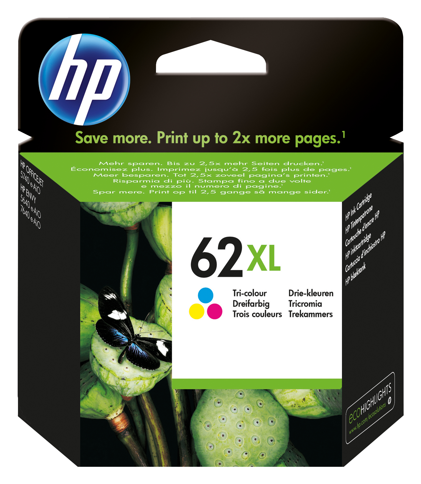 HP 62XL High Yield Tri-color Original Ink Cartridge