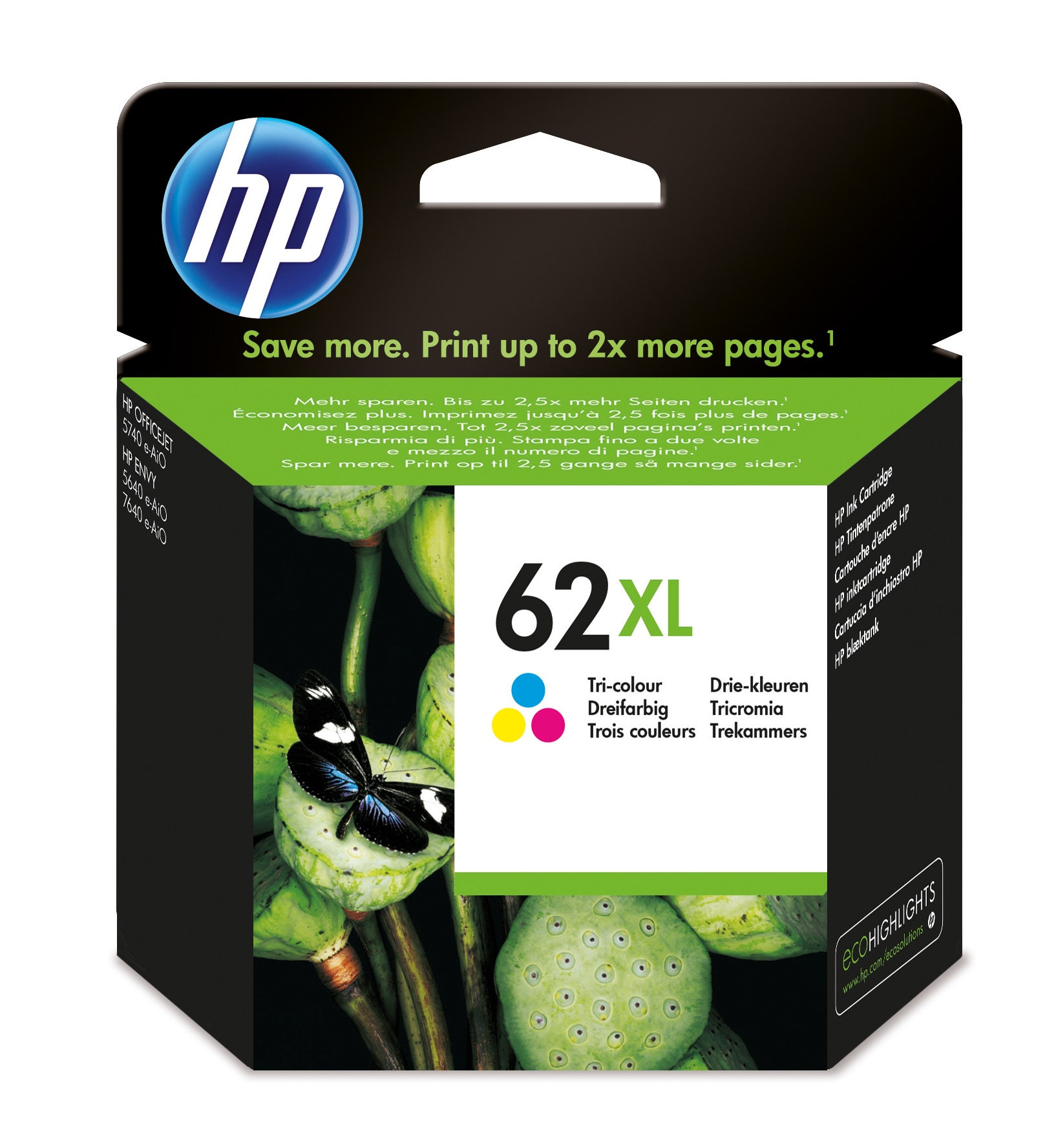 HP 62XL High Yield Tri-color Original Ink Cartridge