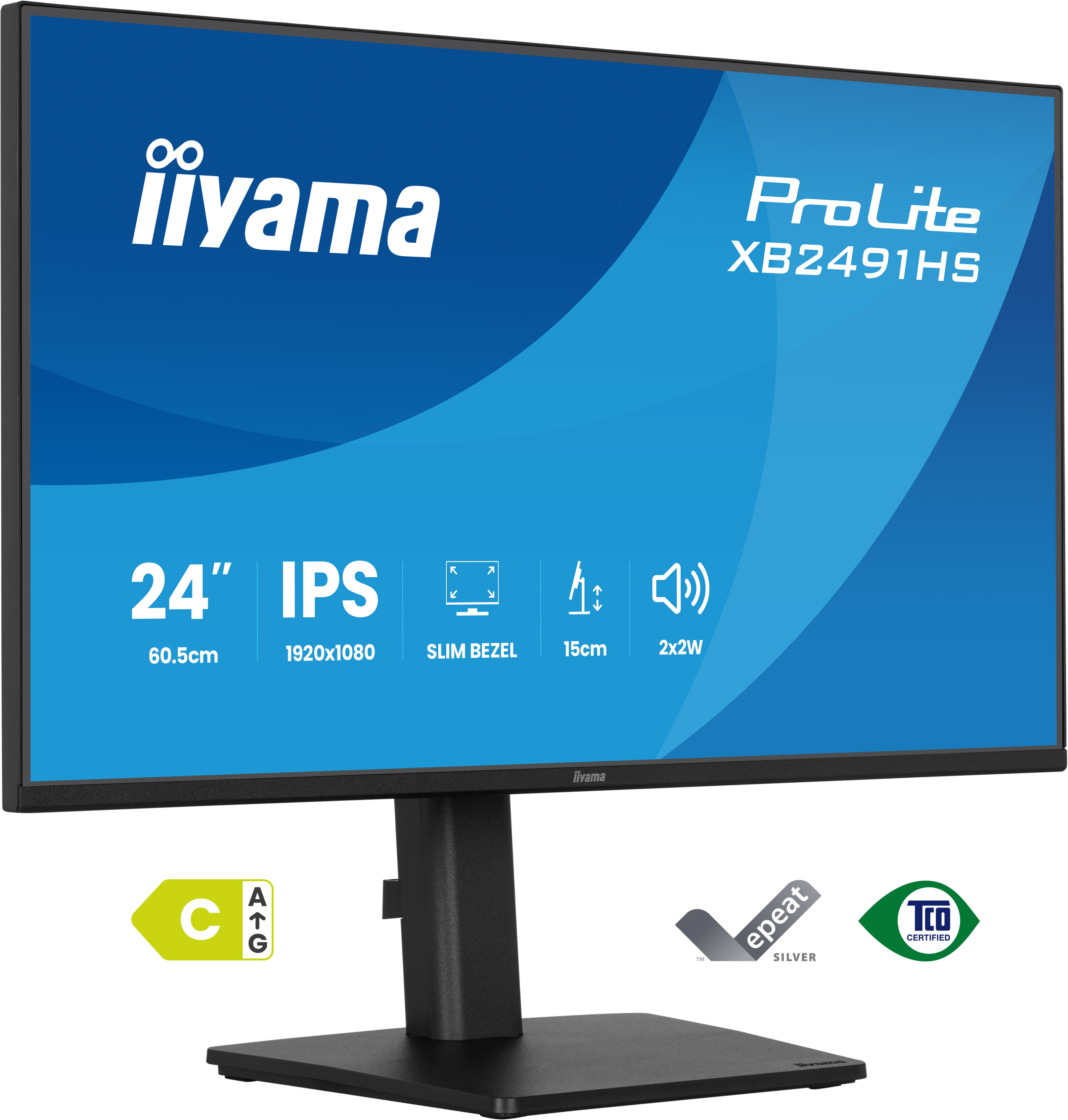 iiyama ProLite XB2491HS-B1 pantalla para PC 60,5 cm (23.8) 1920 x 1080 Pixeles Full HD LCD Negro