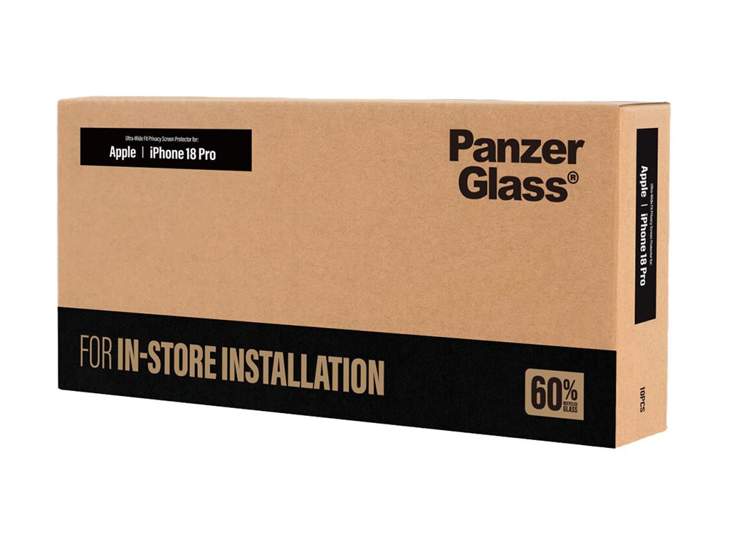 PanzerGlass Bildschirmschutz f�r Handy - ultraweite Passform f�r Fastfit-Installationsmaschine - Glas - mit Sichtschutzfilter - 2-Wege - klebend (Packung mit 10)