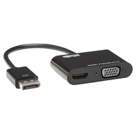 Tripp P136-06N-HV-V2 All-in-One-Konverteradapter DisplayPort-auf-VGA/HDMI - DP ver 1.2 - 4K 30 Hz HDMI - 0,15 m - DisplayPort - HDMI/VGA - Mnnlich - Weiblich - Gerade