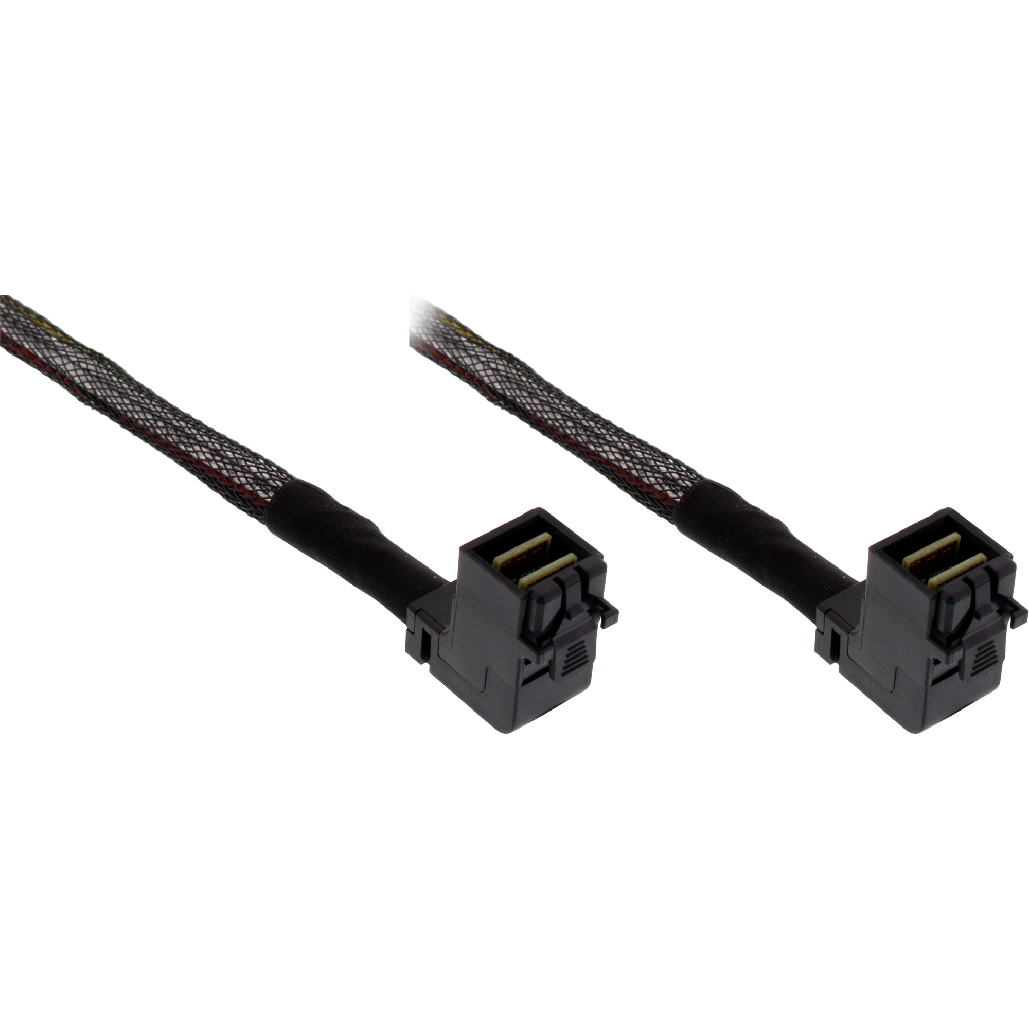 InLine Mini SAS HD cable, SFF-8643/SFF-8643, both sides angled, w/Sideband, 1m