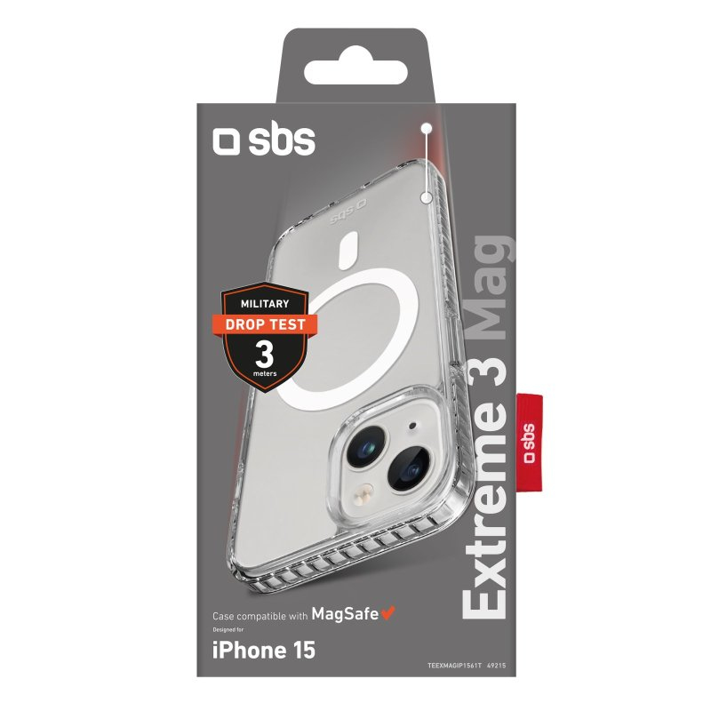 SBS Extreme 3 Mag Cover fr iPhone 15 transparent