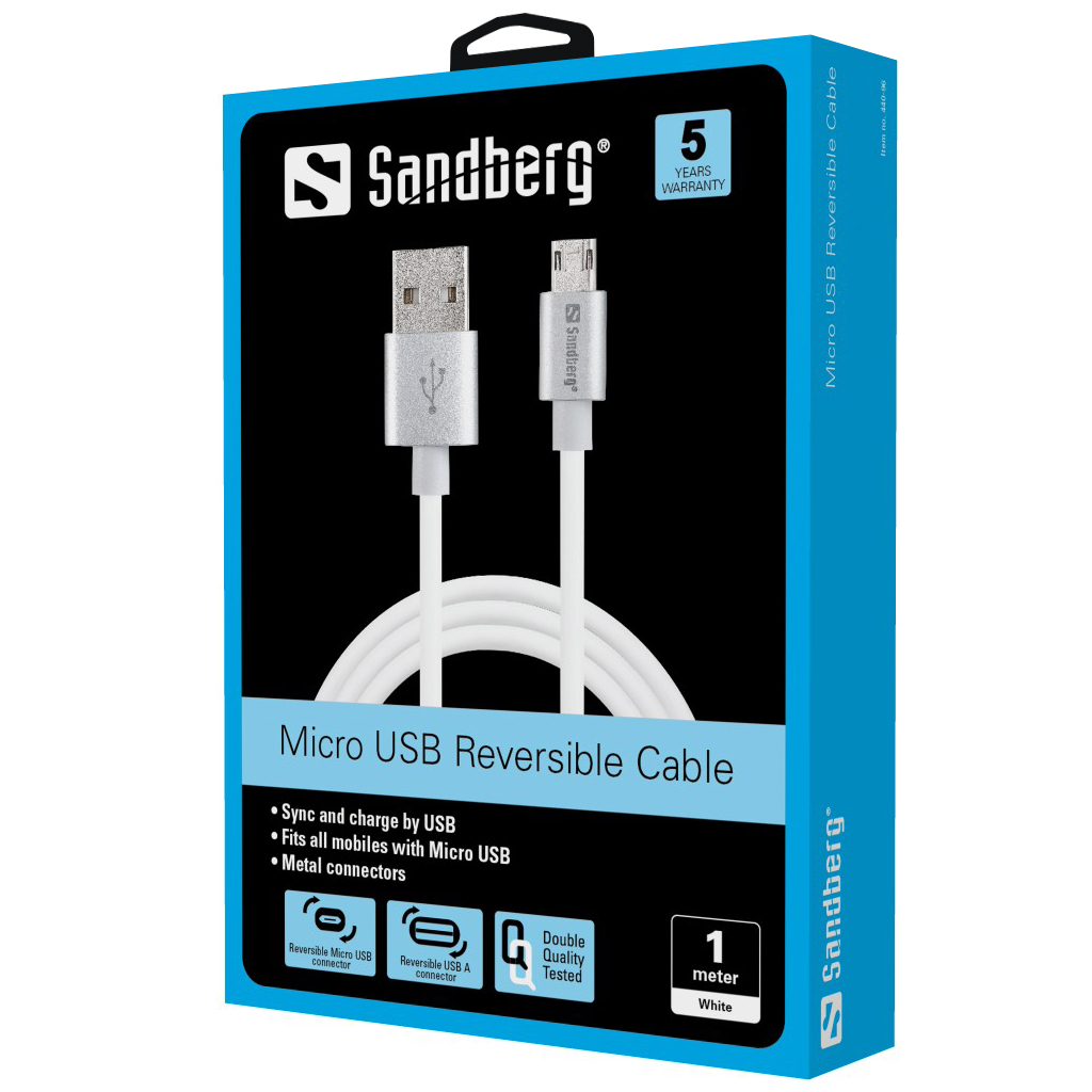 Sandberg MicroUSB Reversible Cable 1m