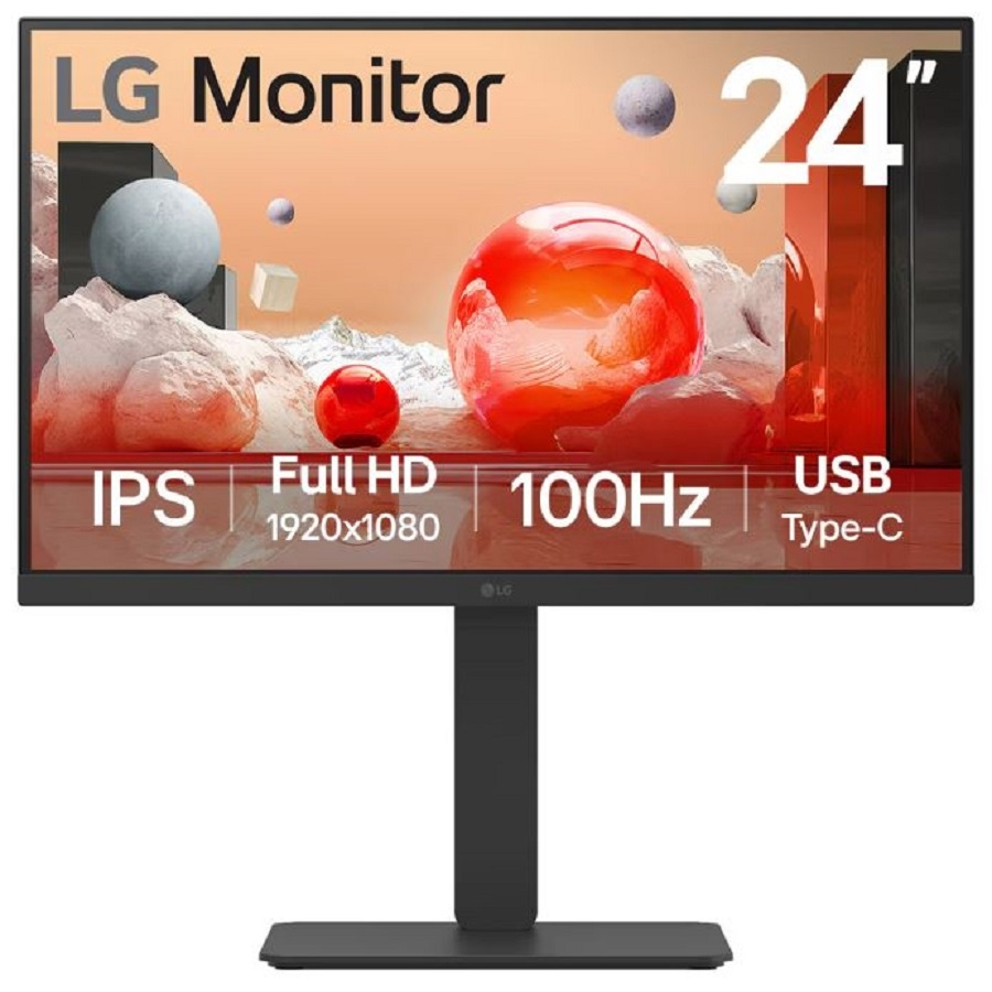LG 24BA750-B computer monitor 60.5 cm (23.8) 1920 x 1080 pixels Full HD LCD Tabletop Black