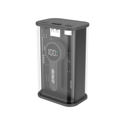 Deltaco Powerbank 10000mAh USB-C/USB transparent