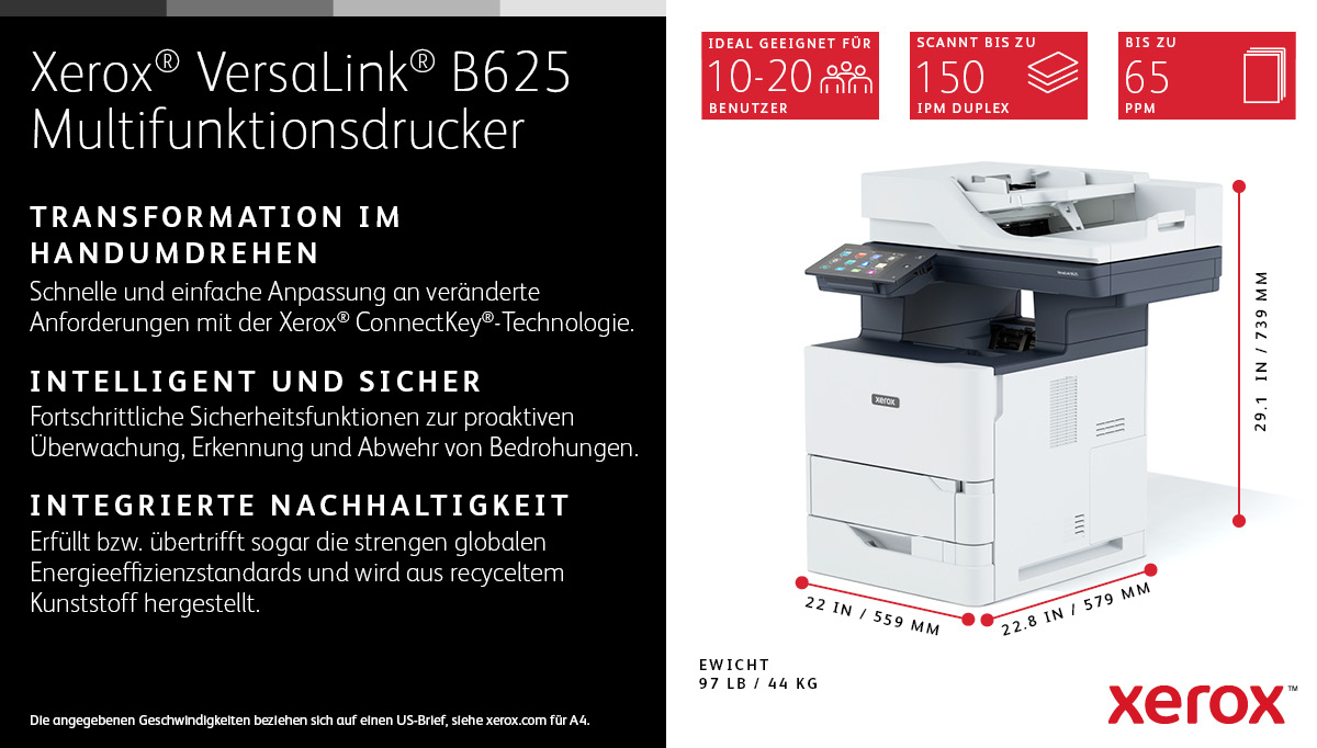 Xerox VersaLink B625V_DN impresora multifunci�n Laser A4 1200 x 1200 DPI 65 ppm