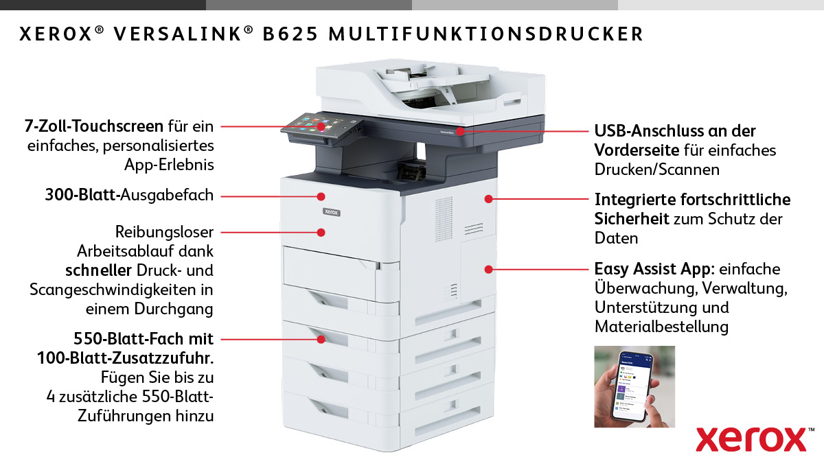 Xerox VersaLink B625V_DN impresora multifunci�n Laser A4 1200 x 1200 DPI 65 ppm