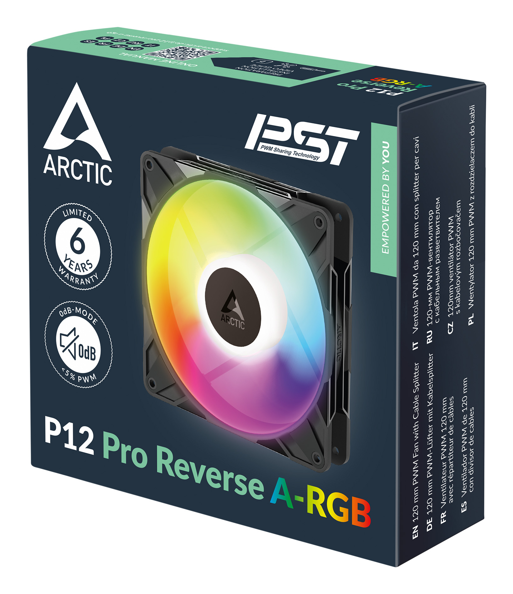 ARCTIC Freezer P12 Pro Reverse A-RGB - 3 Pack Case per computer Ventilatore 12 cm Nero 3 pz