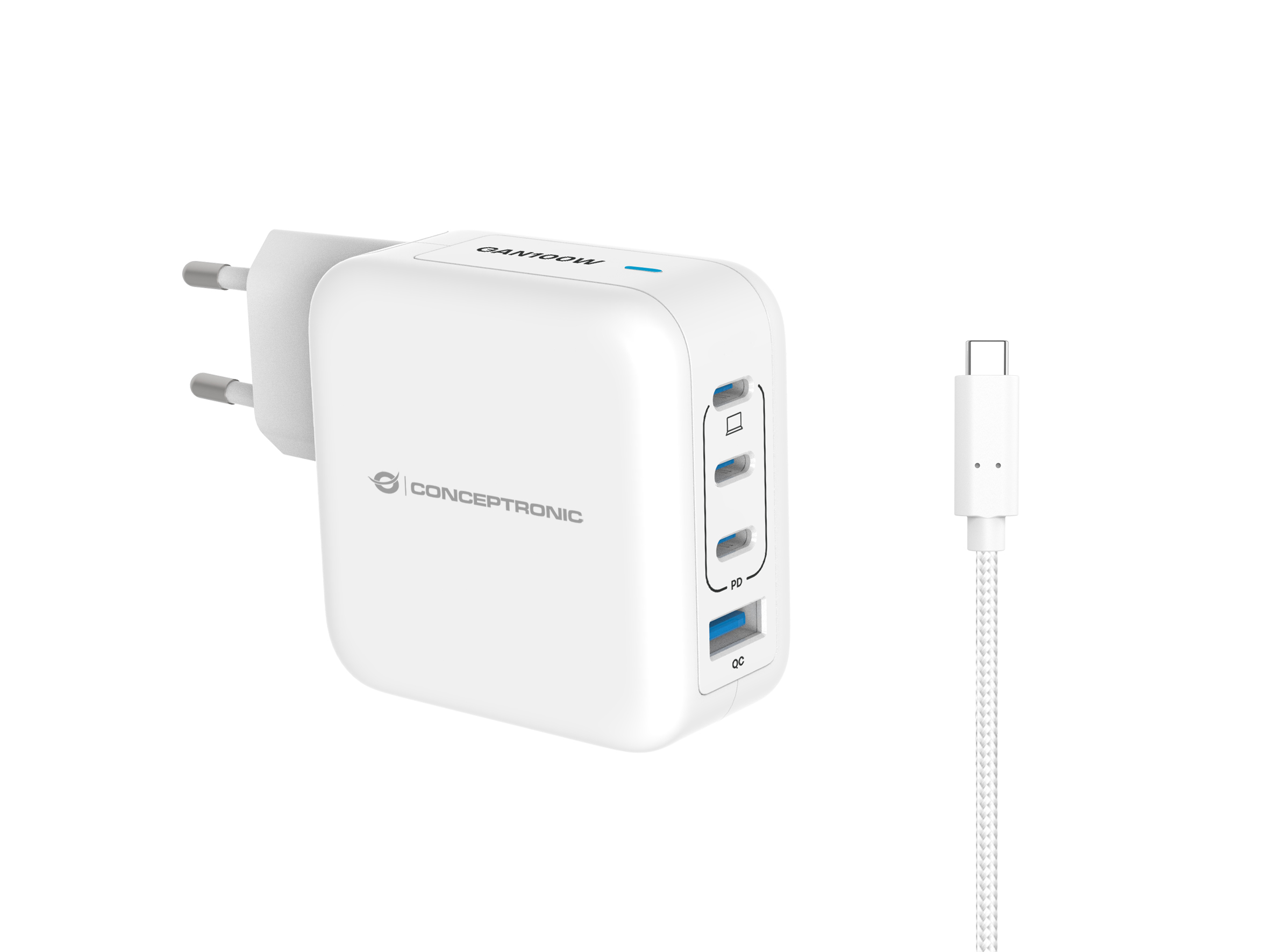 Conceptronic ALTHEA18W cargador de dispositivo m�vil Universal Blanco Corriente alterna Carga r�pida Interior