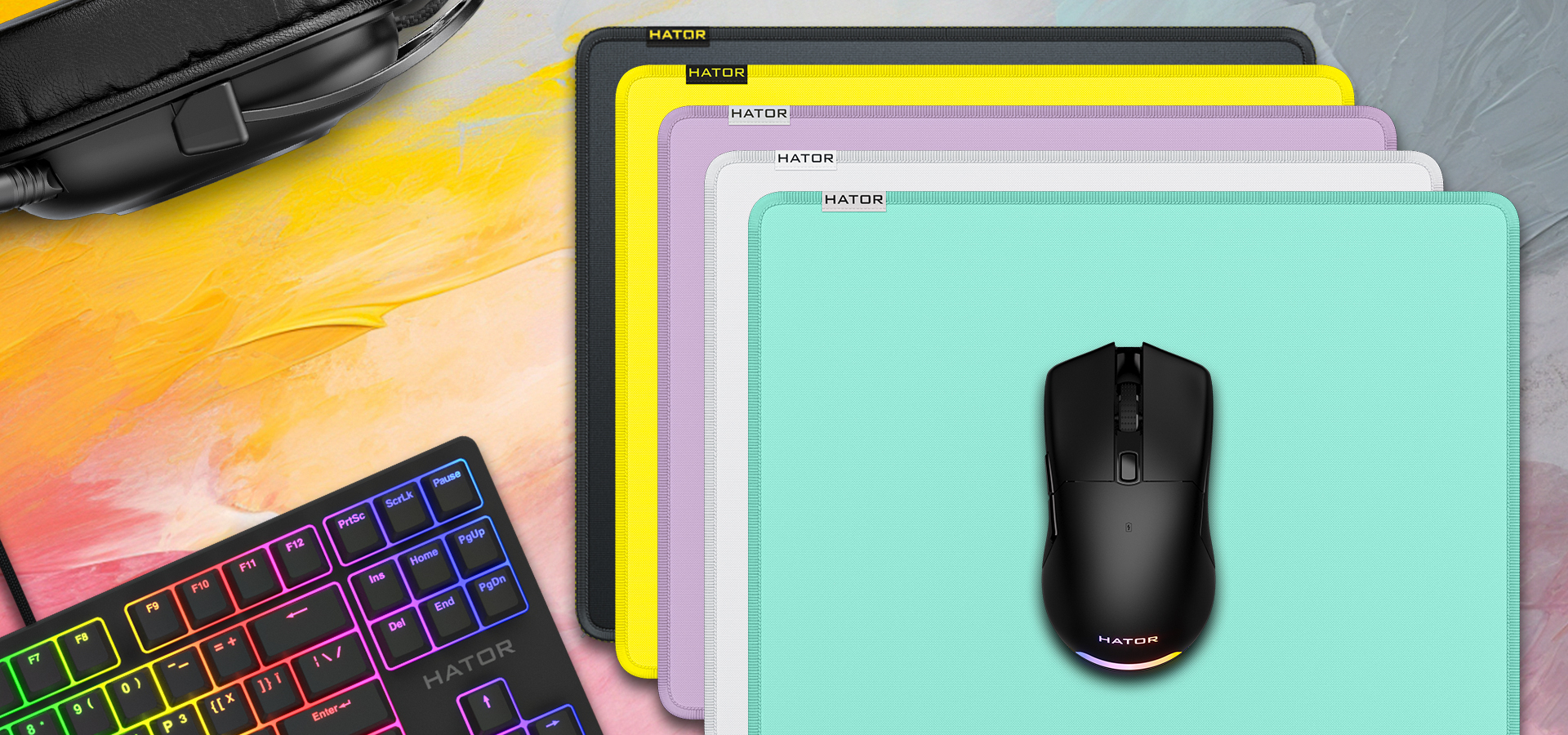 Hator Tonn EVO L, Schwarz, Einfarbig, Gummi, Gaming-Mauspad