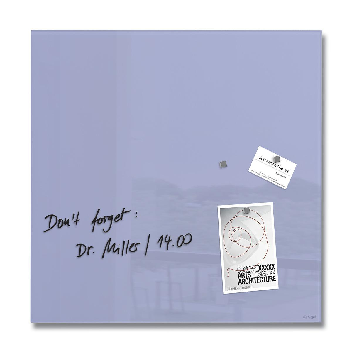 Sigel GL119 tableau magn�tique & accessoires Verre 480 x 480 mm Lavande