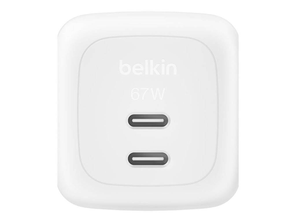 Belkin BoostCharge Pro - Netzteil - GaN - 67 Watt - Fast Charge - 2 Ausgabeanschlussstellen (2 x USB-C)
