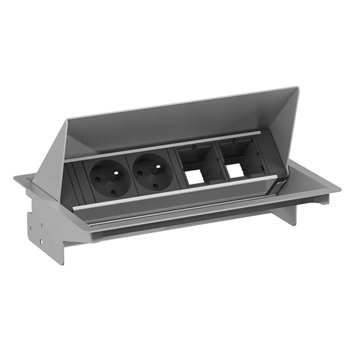 Bachmann CONEO Set Einbaurahmen900.403u.4-fach Steckdosenleiste