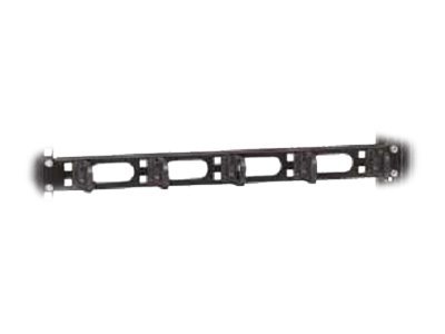 Conteg 19 Wire Management Panel with Plastic Hooks - Kabelf�hrungsplatte f�r Schaltschrank - Schwarz, RAL 9005 - 1U - 48.3 cm (19)
