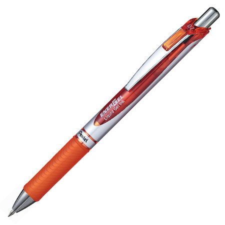 Pentel EnerGel Xm Stylos r�tractables � encre gel Orange, Argent 1 pi�ce(s)
