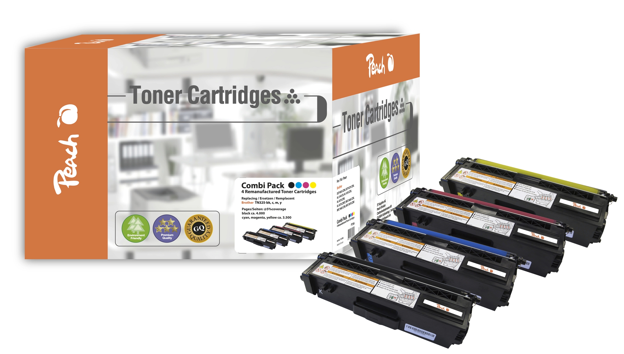 Peach 110956 toner cartridge 4 pc(s) Black, Cyan, Magenta, Yellow