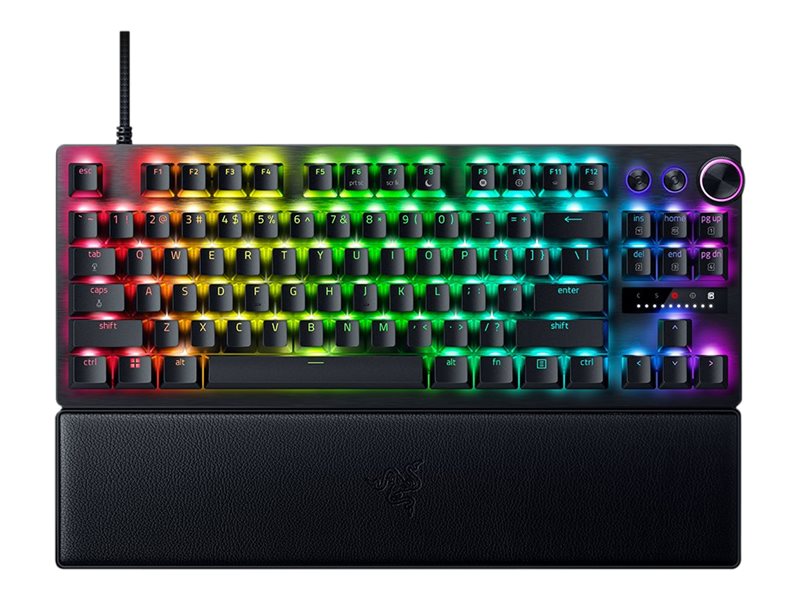 Razer Huntsman V3 Pro - Tastatur - 80% - TKL - Hintergrundbeleuchtung - USB - QWERTY - USA - Tastenschalter: Razer Analog Optical Switches (Gen-2)