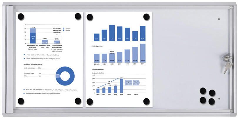 Showdown Displays Schaukasten Economy XS silber 3x DIN A4