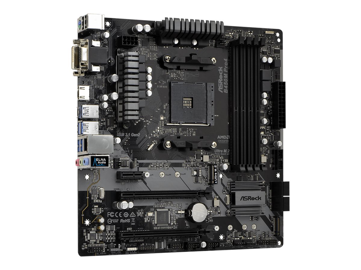 Asrock B450M Pro4 AMD B450 Socket AM4 micro ATX