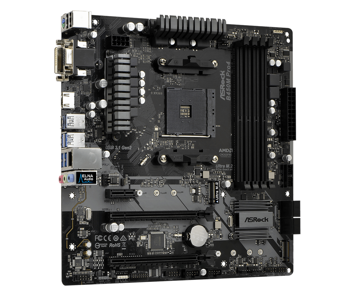 Asrock B450M Pro4 AMD B450 Socket AM4 micro ATX