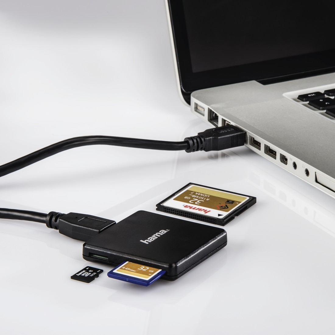 Hama 00124022 lecteur de carte mmoire USB 3.2 Gen 1 (3.1 Gen 1) Type-A Noir