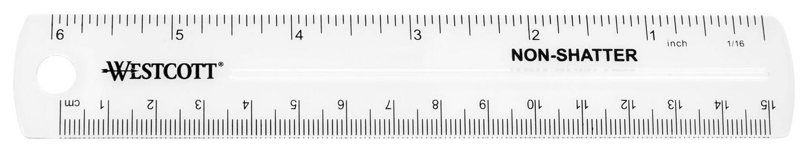 Westcott Lineal 15.0 cm transparent