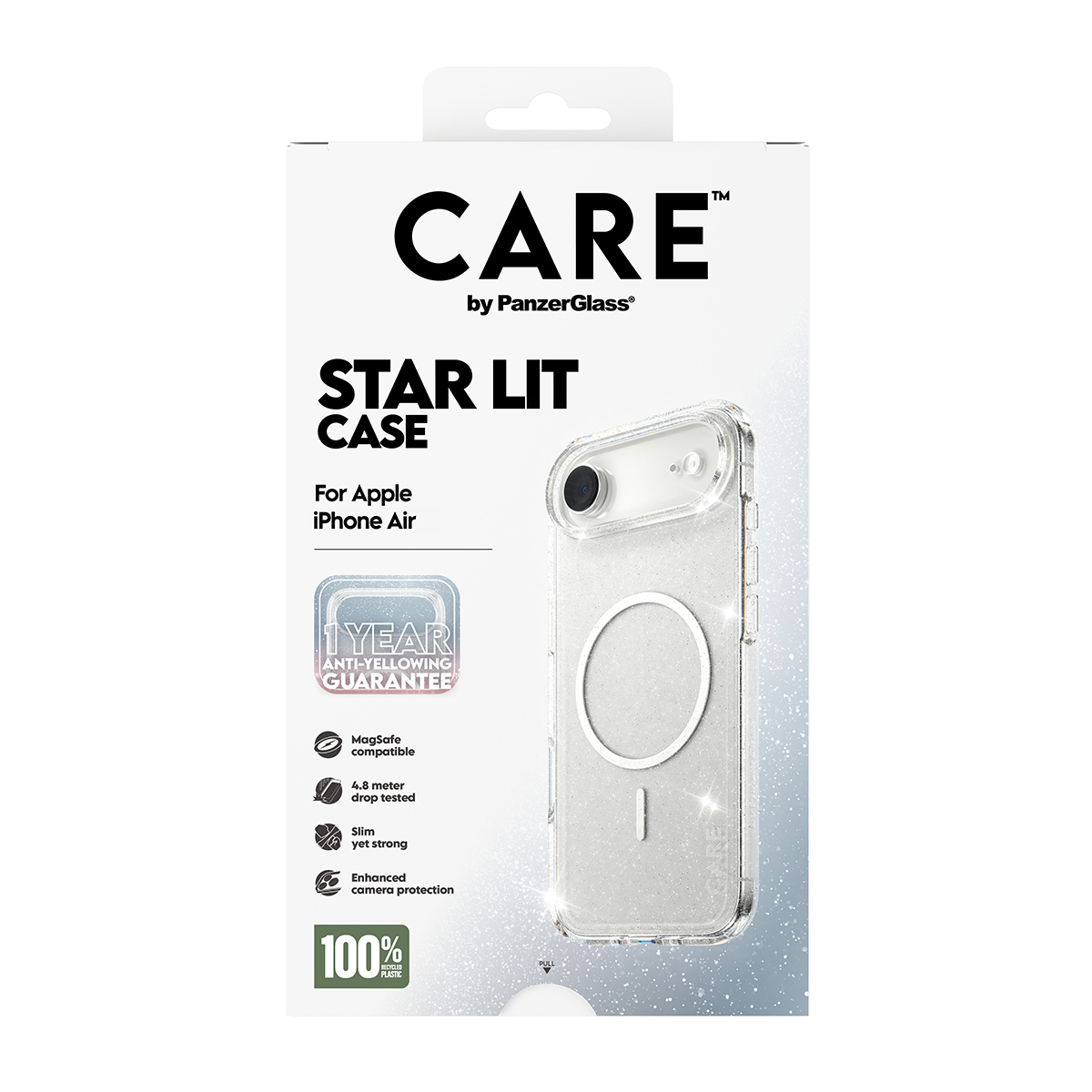 PanzerGlass CARE by � Flagship Case Urban Explorer Star Lit w. White MagSafe iPhone Air coque de protection pour t�l�phones portables Housse Transparent