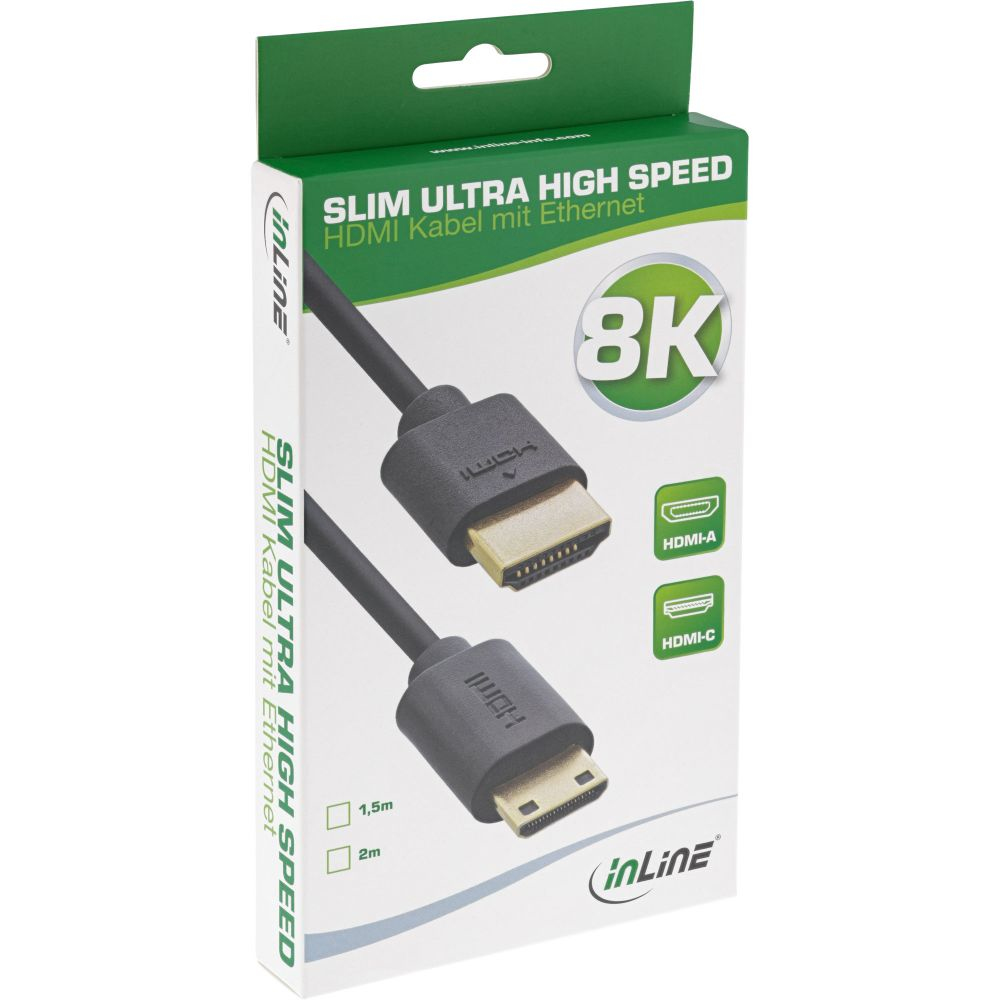 InLine 17902C cable HDMI 2 m HDMI tipo A (Est�ndar) HDMI Type C (Mini) Negro