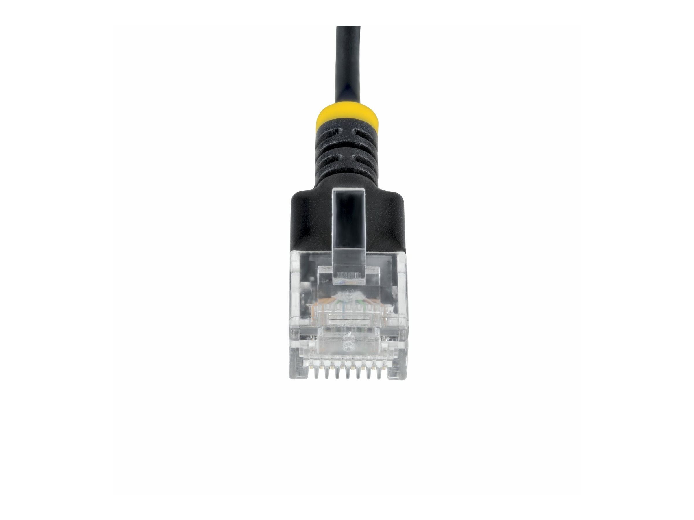StarTech.com 1m Black Ultra Slim Cat6A Ethernet Cable, UTP, Pure Bare Copper Wire, 34AWG Slim RJ45 Network Patch Cord, Individually Tested