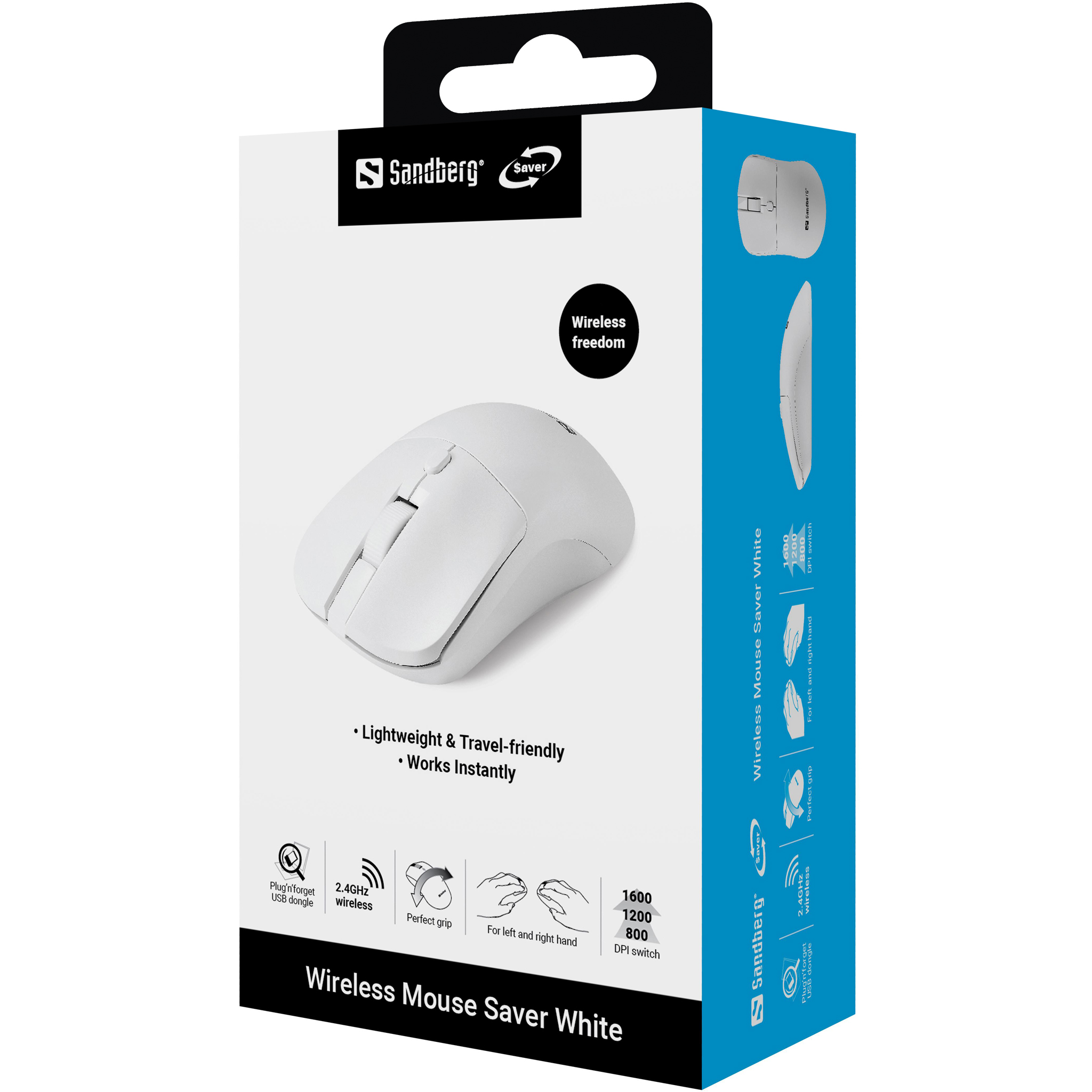 Sandberg 331-05 mouse Universale Ambidestro RF Wireless 1600 DPI