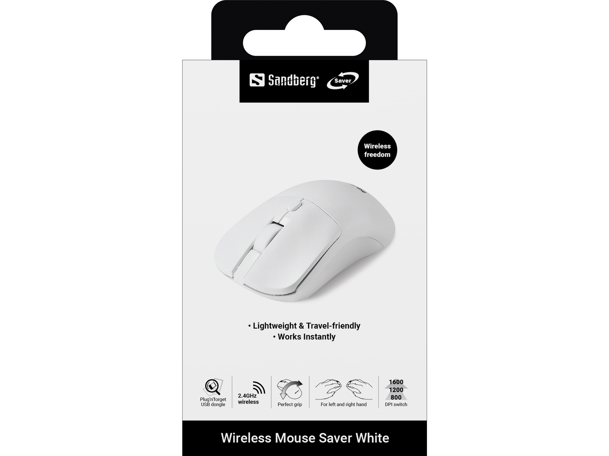 Sandberg 331-05 mouse Universale Ambidestro RF Wireless 1600 DPI