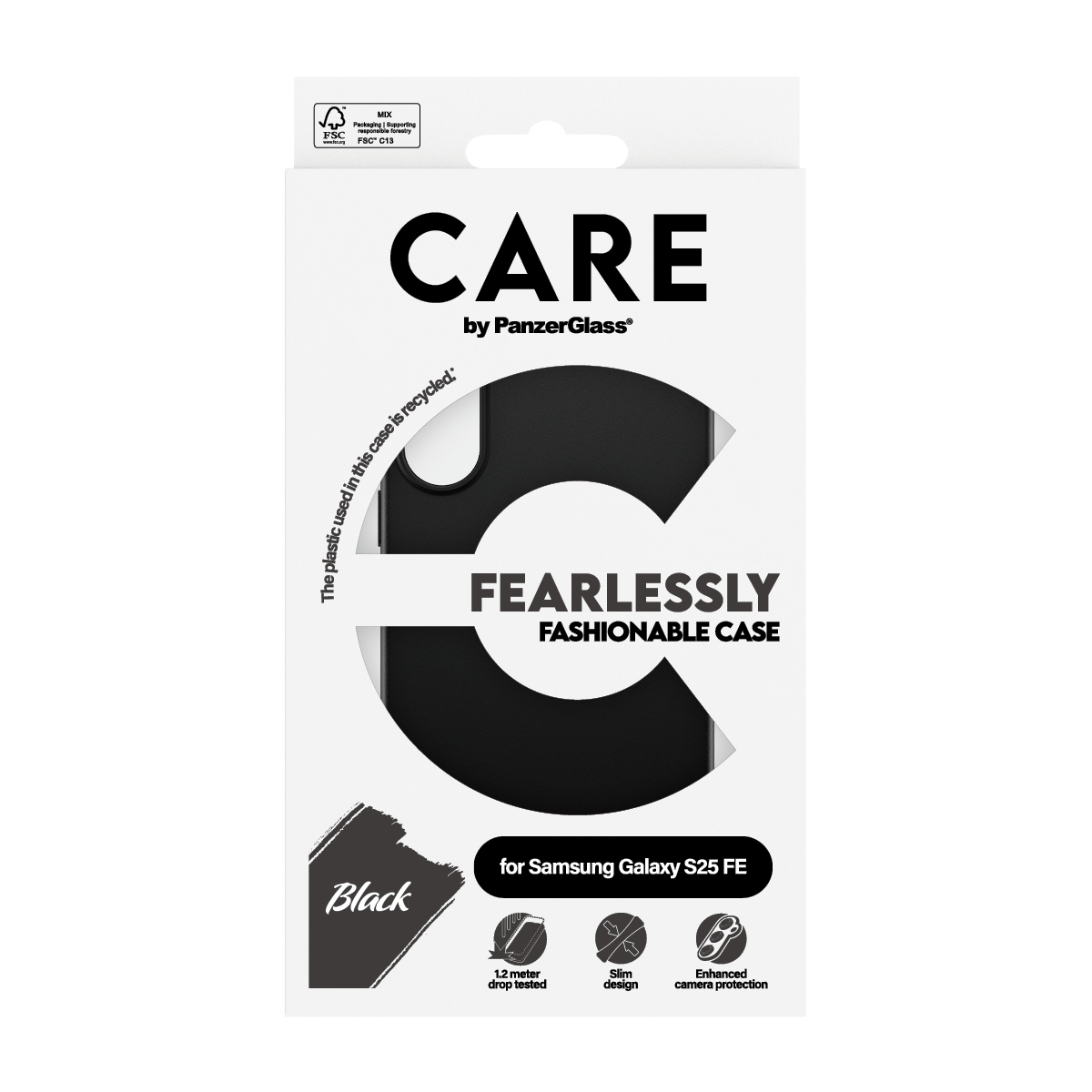 PanzerGlass CARE by � TPU Case Black Samsung Galaxy S25 FE 5G custodia per cellulare Cover Nero