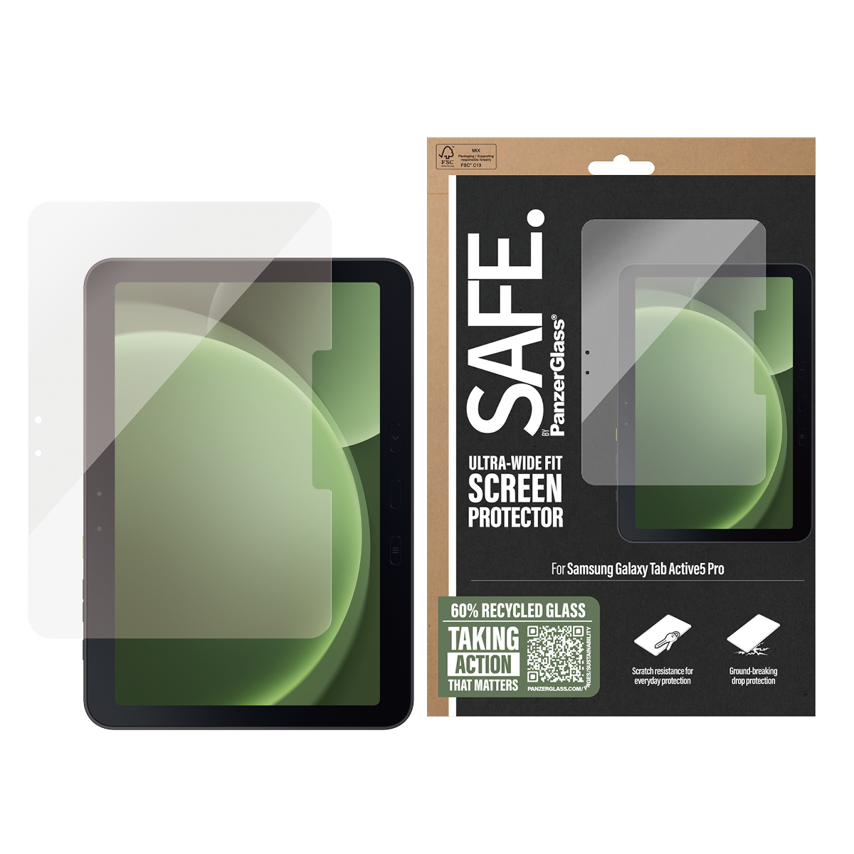 PanzerGlass SAFE. by � Screen Protector Samsung Galaxy Tab Active5 Pro | Ultra-Wide Fit Protector de pantalla 1 pieza(s)