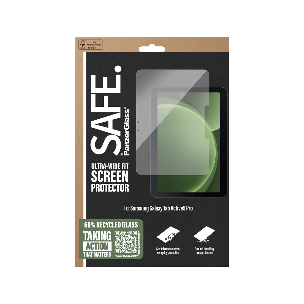 PanzerGlass SAFE. by � Screen Protector Samsung Galaxy Tab Active5 Pro | Ultra-Wide Fit Protector de pantalla 1 pieza(s)