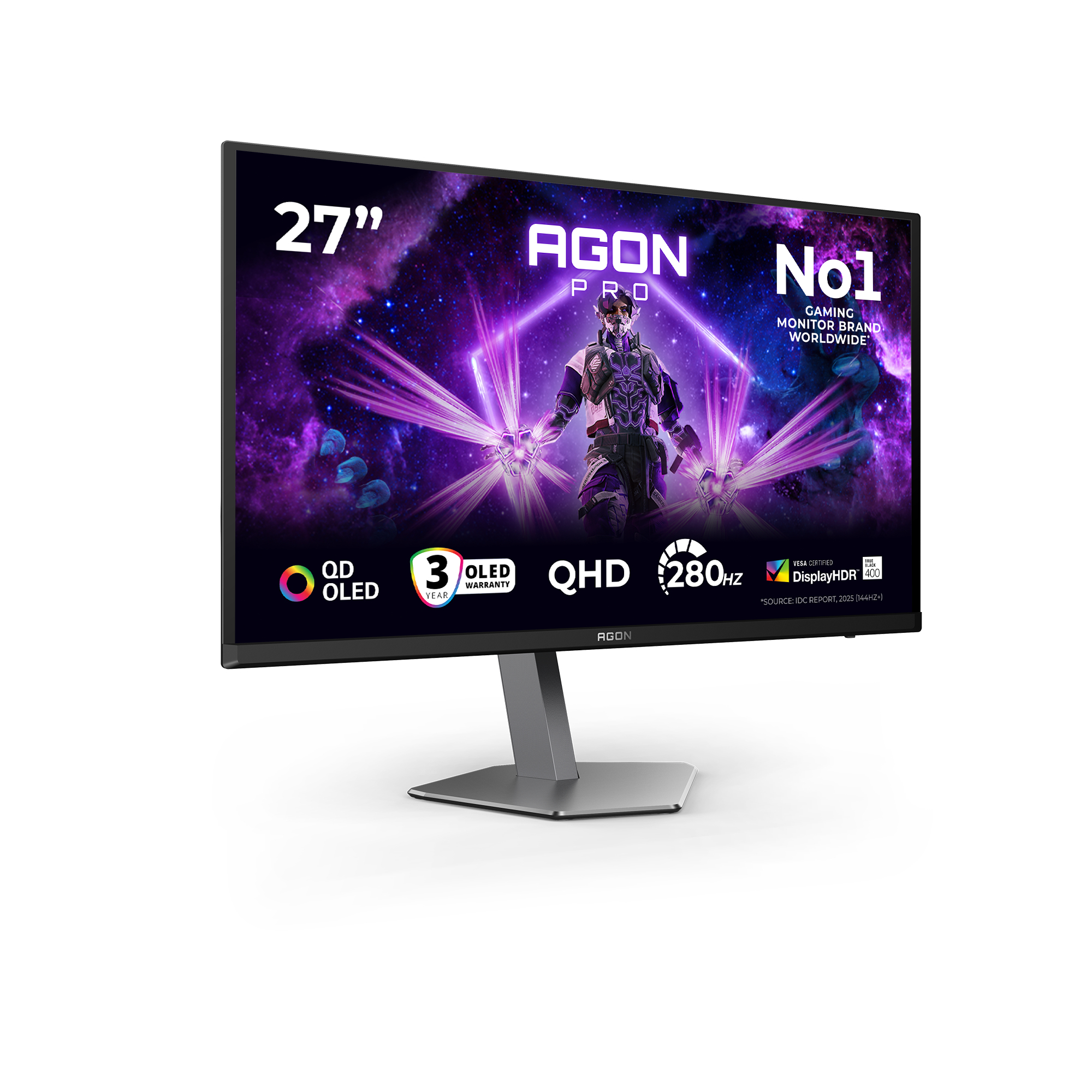AOC AGON PRO AG276QZD2 Monitor PC 67,3 cm (26.5) 2560 x 1440 Pixel Quad HD QD-OLED Nero, Grigio