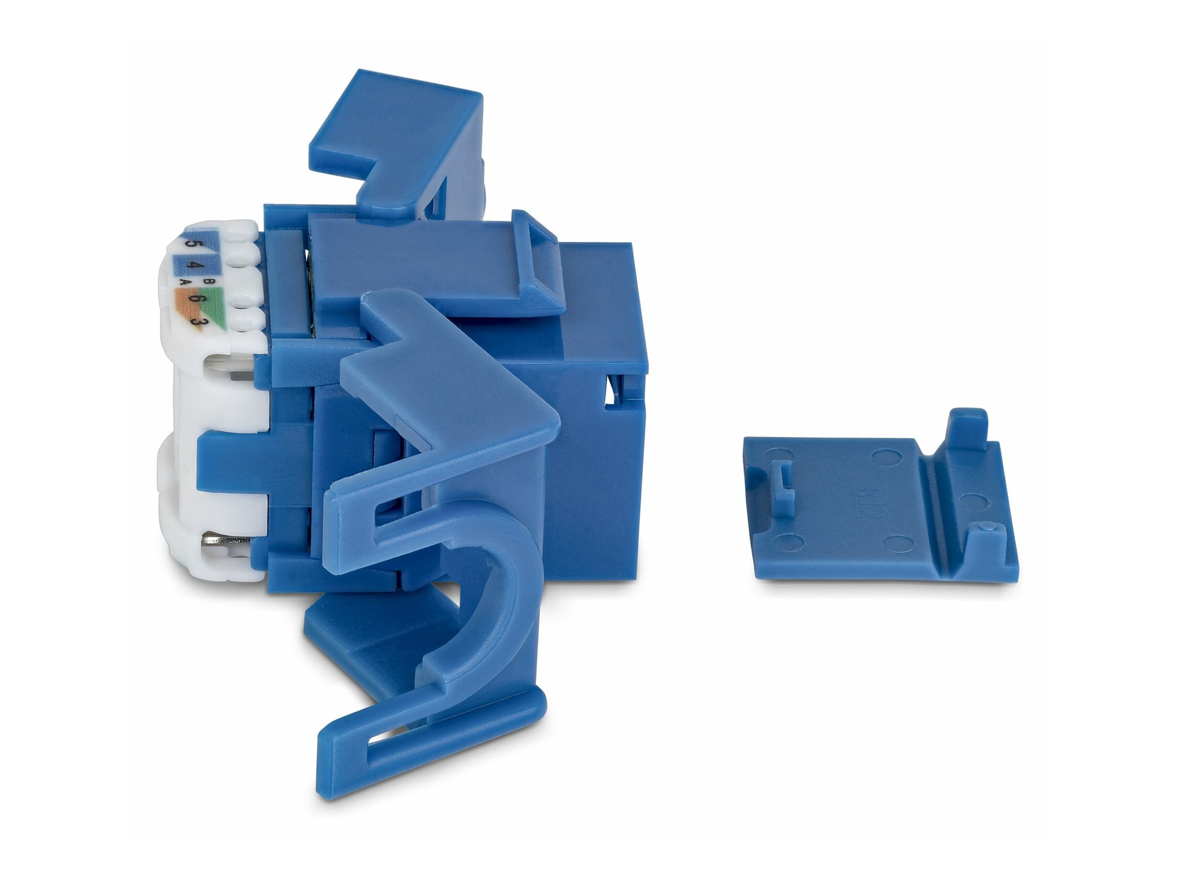 StarTech.com Cat6 Keystone Jack, 24-Pack RJ45 Ethernet Keystone Jacks, UTP Cat6 Wall Jack, 180-Degree Toolless, Blue