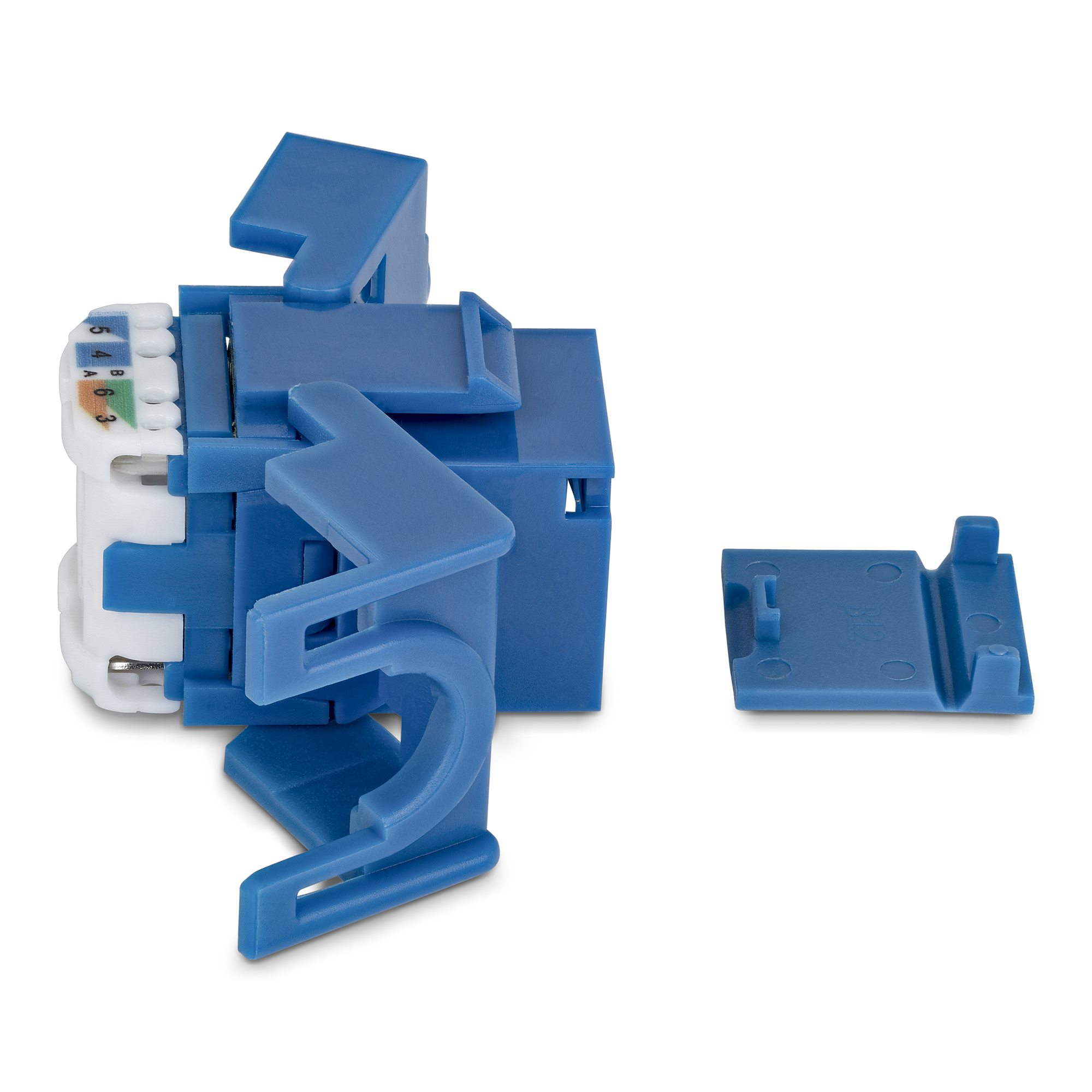 StarTech.com Cat6 Keystone Jack, 24-Pack RJ45 Ethernet Keystone Jacks, UTP Cat6 Wall Jack, 180-Degree Toolless, Blue