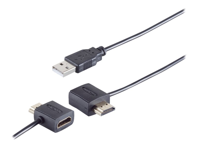 S-Impuls - Hohe Geschwindigkeit - HDMI-Adapter mit Ethernet - HDMI weiblich zu HDMI, USB (nur Strom)